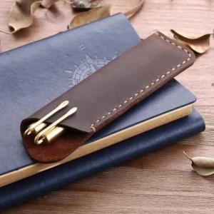 1pc Hand-stitched Cowhide Pen Bag