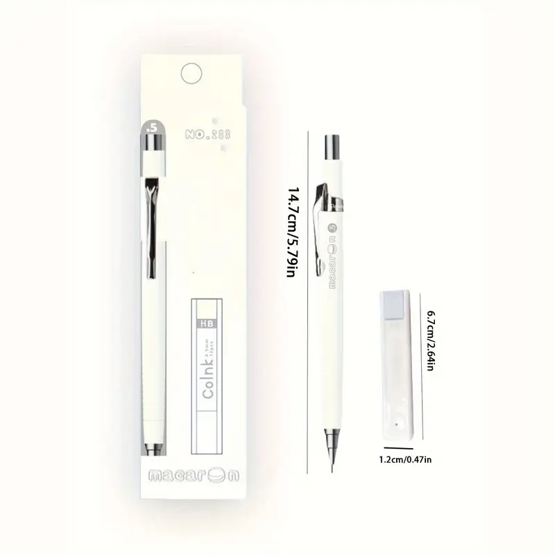 HB 0.5mm Macaron Color Mechanical Pencil Set with Extra Lead - Image 5